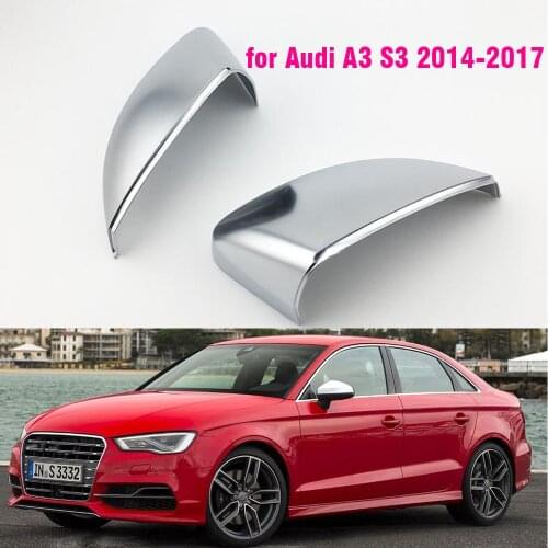 Car Mirror Cover For Audi A3 S3 8v 2013- 2017 Matte Chrome Silver Rearview Mirror Cover Protection Cap Car Styling