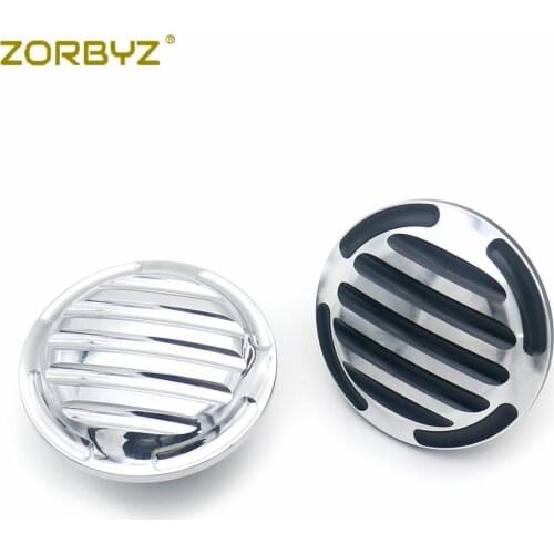 ZORBYZ Black/Chrome Edge Cut Round Gas Tank Cap Fuel Cap For Harley Sportster Road King Softail