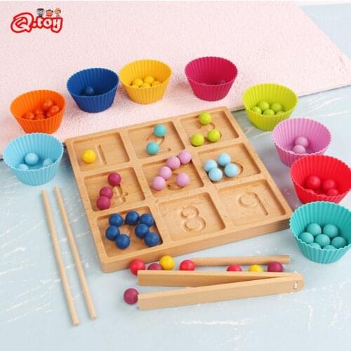 Montessori Wooden Digit Numbers Tracing Board Matching Learn Math Game Child Educational Toys For Kids Color Sorting Practicing