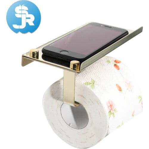 Free shipping strong anti-rust capability gold WC roll holder good quality bathroom toilet paper holder toilet roll holder 2018