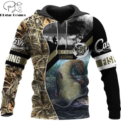 Catfish Fishing 3D Printed Mens Hoodie Harajuku Streetwear autumn hoodies Sweatshirt Unisex Casual Jacket Tracksuits DK018