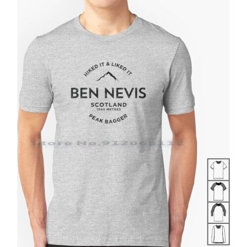 Ben Nevis Bagger T Shirt 100% Cotton Scotland Mountain Bagger Bagging Climb Climber Outdoors Exercise Uk Ben Nevis Climbing