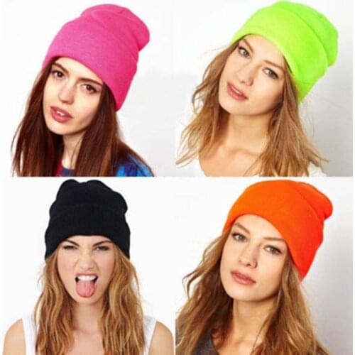 Unisex Cotton Solid Warm Soft Hat for Women Men Boys Girls Crochet Hat Knitted Winter Hats Caps Hip Hop Skullies Beanies GH-554