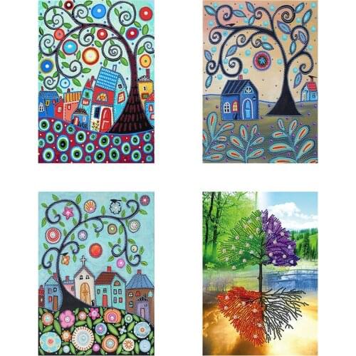 Paint With Diamonds Scenery Tree Diamond Painting Full Round Landscape Picture Of Rhinestone Mosaic living room Home Decor gift