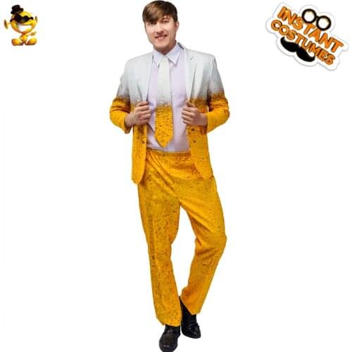Halloween Mens Fashion Dress Up Beer Costume With Christmas Fancy Dress Deluxe Oktoberfest Suit With Tie For Adult Beers Suits