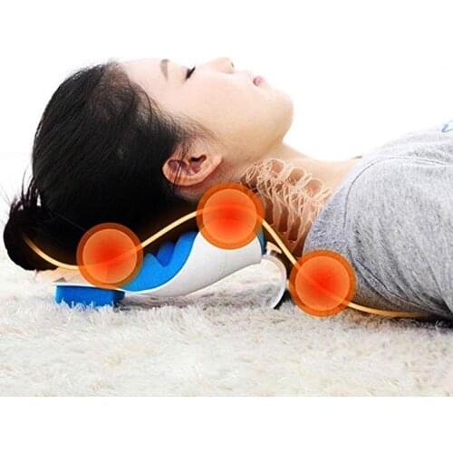 Head Neck Blue Massage Pillow For Relaxer Shoulder Portable Spine Travel Muscle Sponge Support Cervical Soft Pillows Therap K0J7