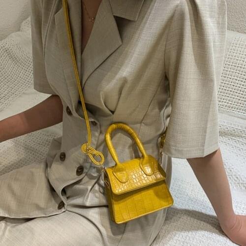 Mini Small Square Bags 2021 Fashion New Quality PU Leather Womens Handbag Crocodile Pattern Chain Shoulder Messenger Bags