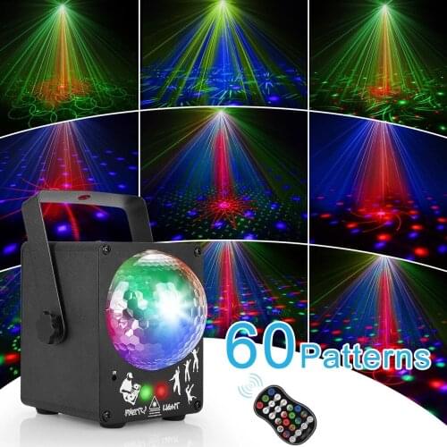 USB Mini RGB Disco Stage Light Projector LED 60 Patterns DJ Magic Ball Bluetooth Laser Lamp For Wedding Birthday Party Home