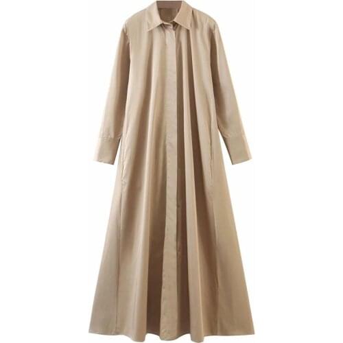 New Pop Women Dress Shirt-style Long Sleeves Plus Size Oversize Long Dress elegant Femme Robe Ropa Mujer Vestidos