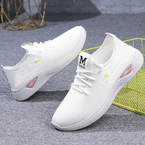 Okkdey Daisy womens shoes spring and autumn summer 2021 new white shoes breathable mesh shoes casual sports shoes