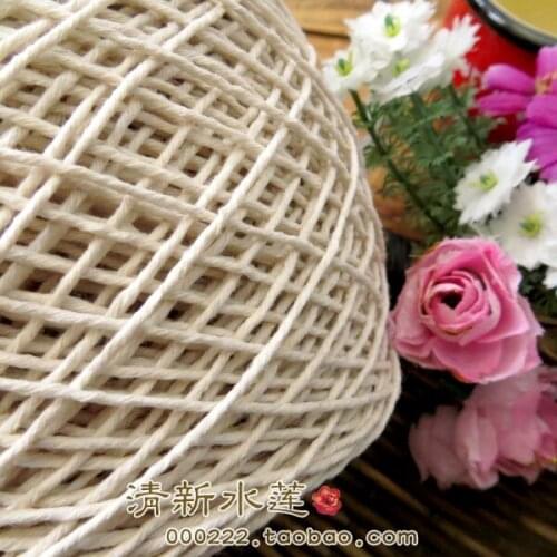Wholesale handmade crochet hook flower bag hook DIY coasters insulation pad hollow braid full cotton Beige originally thick line