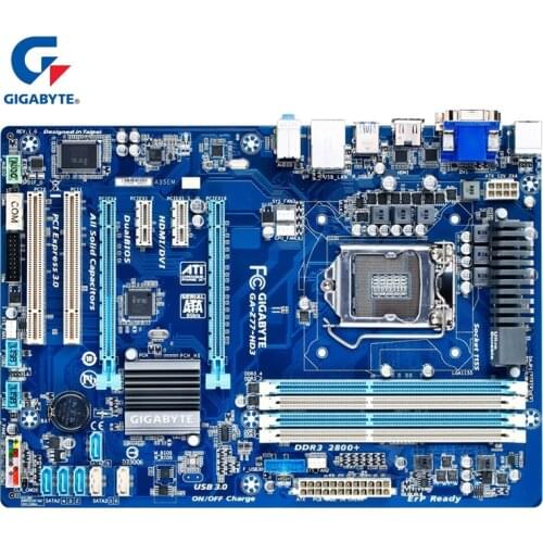 Gigabyte GA-Z77-HD3 100% Original Motherboard LGA 1155 DDR3 USB3.0 32G Z77 Z77-HD3 Z77 HD3 Desktop Mainboard 22nm processor Used