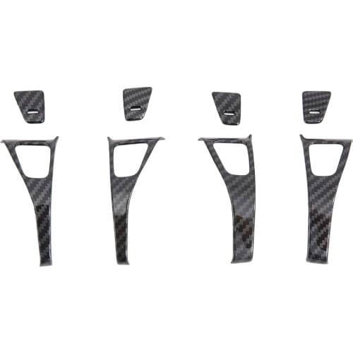 Fit ForTesla Model 3 2017 2018 2019 Carbon Fiber Car Inner Side Door Lock Button Cover Trim Decoration Accessories