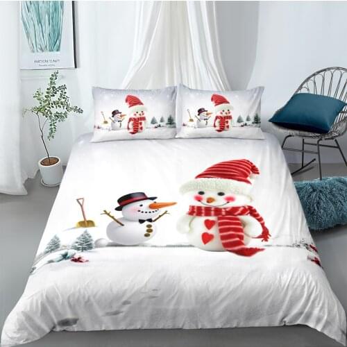 3D Duvet Cover Set Bedding Sets Quilt Covers Pillow Cases Full Double Single King Queen Size Snowman Custom Design Bed Linens