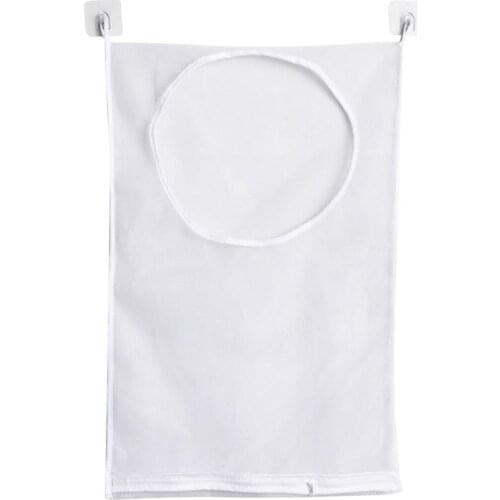 Practical Laundry Bags Mesh Wall Mounted Large Capacity Saves Space Door Hanging Laundry Hamper for Dirty Clothes White