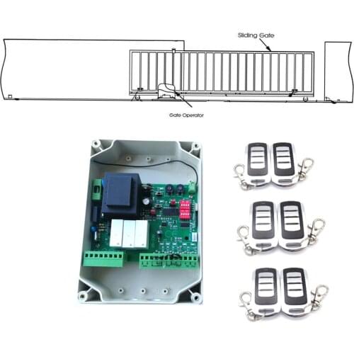 Sliding gate opener AC motor control unit PCB controller NC circuit board electronic card remote control optional