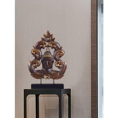 Wood Carving Thai Buddha Style Home Decoration Living Room Town House Thai Crafts Ornaments