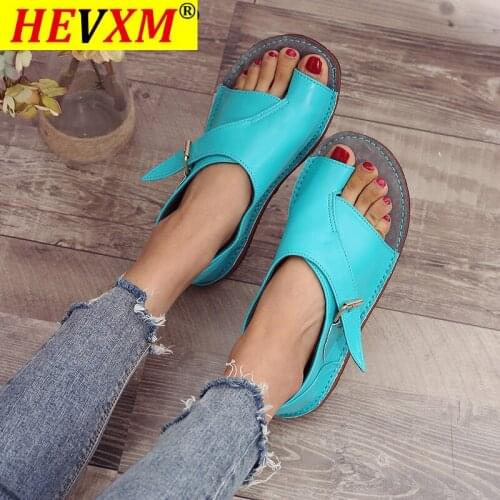 2021 New Women PU Leather Sandals Fashion Peep Toe Buckle Design Roman Sandals Women Flat Shoes Summer Beach Sandals Sandalia