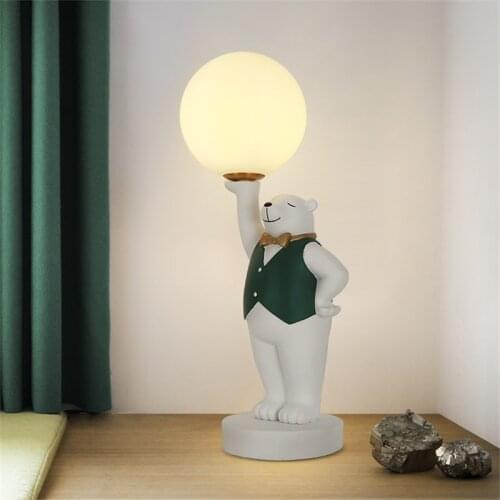 Modern Cartoon Character Table Lamp For Childrens Room Decor Bear Light Living Room Bedroom Bedside Lamp Led Lighting Desk Lamp
