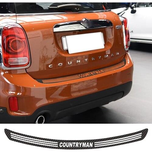 Car Styling rear bumper Trunk edge Protector guard Trim 5D Carbon Fibre Vinyl Decal stickers for MINI Cooper S Countryman F60