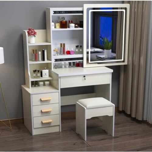 Dressing table with lamp bedroom small unit Mini single dressing table economical simple modern desk integrated dressing table