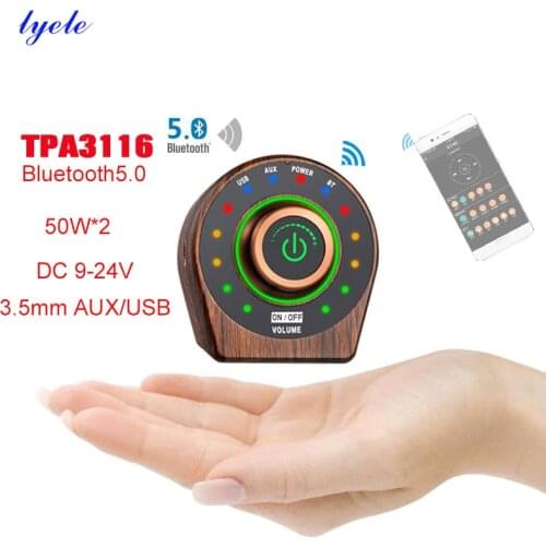 Tpa3116 wooden bluetooth amplifier hifi high-power 100W D class digital Car Marine USB/AUX IN mini amplifier