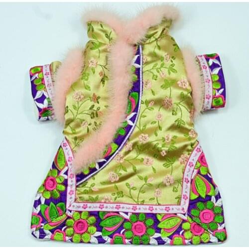 Winter Dog Coat Jacket Warm Dog Clothes Chinese New Year Pet Clothing Tang Suit Cheongsam Spring Festival Dog Costume Outfit