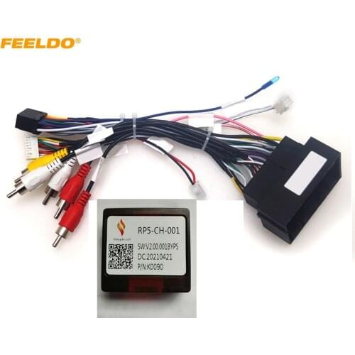 FEELDO 10Set Car Audio 16PIN CD/DVD Player Power Calbe Adapter With Canbus Box For Chrysler Stereo Plug Wiring Harnes