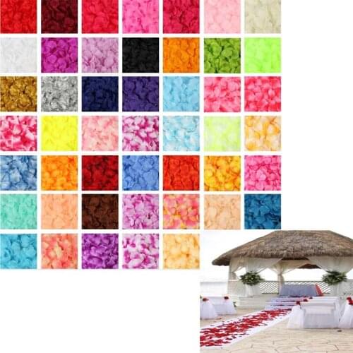 1000pcs Colorful Artificial Rose Petals Wedding Petalas Colorful Silk Flower Accessories Wedding Rose