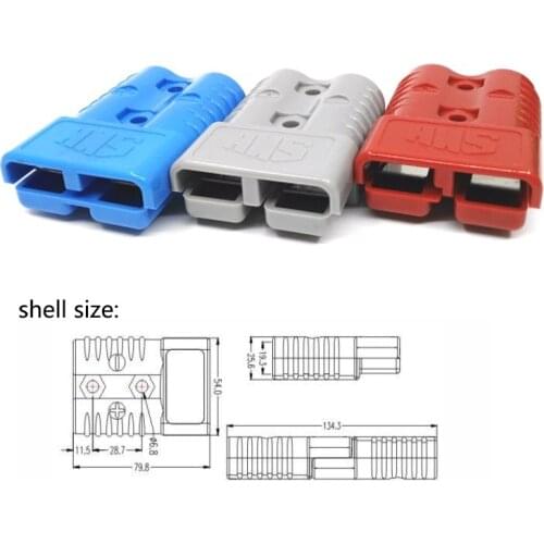 2pcs Quick Connect Plug 175A 600V Battery Quick Connector Plug Winch Connector Plug Gray/Blue/Red Max For 1AWG wire