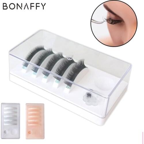 2 in 1 False Eyelashes palette Stand Pad Pallet Lashes Glue Holder with Dustproof Cover Fake Lashes Extension Tool Storage Box