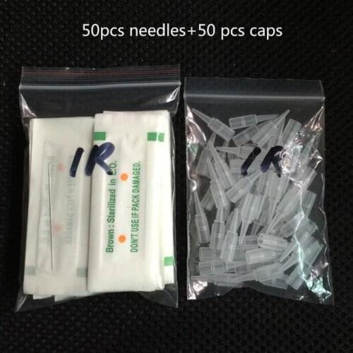 50Pcs 1R needles and 50pcs 1R tips For Permanent Makeup Good Quality Traditional Tattoo Needles Independent Package