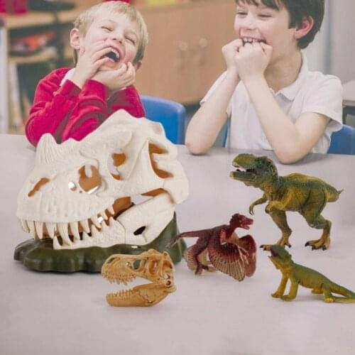 6Pcs/Set Model Music LED PVC Large Dinosaur Skull Sculpture for School