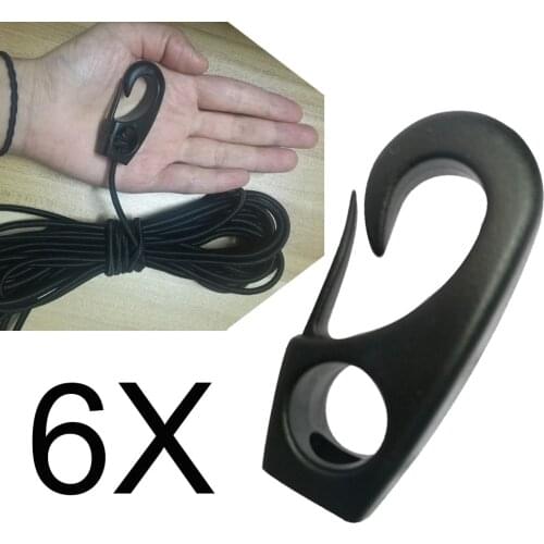 6PC Heavy Duty Naylon Canoe Kayak Bungee Rope Cord Clip Hook Shock Cord Rope Lock