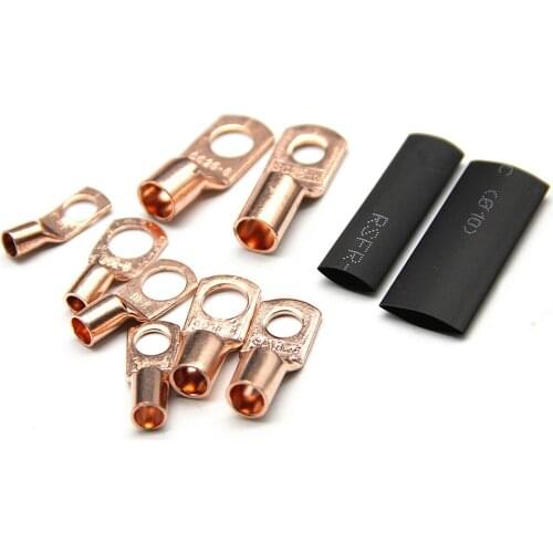 60 Packs Peephole Open Mouth Copper Nose Spot Welding Accessories Spot And 80PCS Black Heat Shrinkable Tube Terminal Crimping