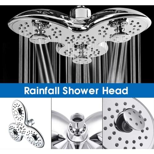 9/10 Inch ABS Bathroom Shower Head Petal Shape 3 Functions Bathroom Top Shower Head Rainfall Jetting Shower SPA Shower Head
