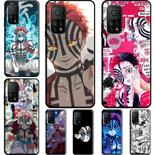 Akaza Kimetsu no Yaiba Anime Case For POCO X3 Pro F3 F2 F1 M3 Cover For Xiaomi Mi 11 Note 10 Lite Mi 10T Pro 11 Ultra