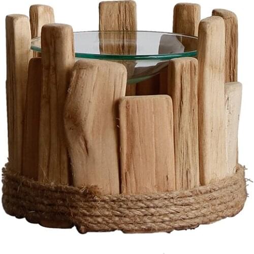 Wood Incense Burner Candle Holder Air Vaporizer Smell Removing Essential Oils Lamp Gothic Decor Incensario Home Decor EB5XX