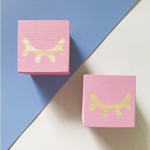 Wooden Eyelash/Letters Children Building Blocks Toy XO Kids Room Photography Props Decoration Crafts Figurines & Miniature