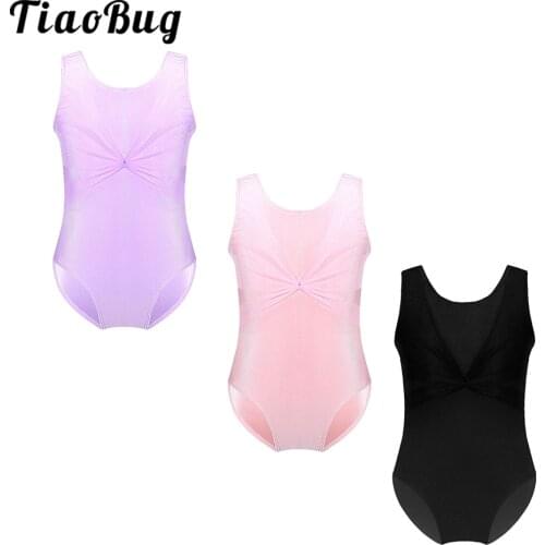 Childrens Ballet Costumes Kids Sleeveless Pink Purple Black Dance Bodysuit Gymnastics Leotard for Girls Ballet Tutu Dancerwear