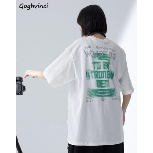 Summer Oversize White T-shirts Women Letter Harajuku BF Loose Korean Style Ulzzang Short Sleeve Cotton Tops Leisure Streetwear