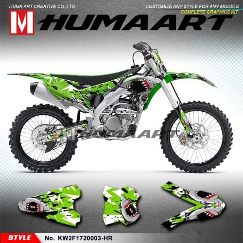 HUMAART Personalised MX Stickers Vinyl Decals for KXF250 KX250F 2017 2018 2019 2020 Vehicle Wrap Kit Waterproof