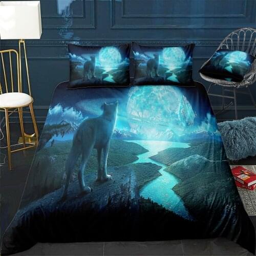 Animal fantasy Quilt Cover Pillowcase 3Piece Comforter Bedding Set With Pillow Case Single Double Duvet Cover Home Decora