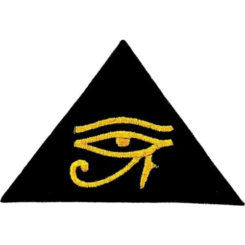 Hot! backpack embroidered badge eye of horus biker symbol iron on patch (Size is about 7.4 * 5 cm)