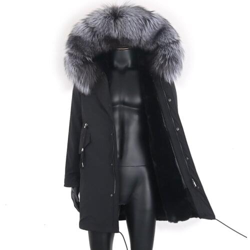 2021 New Fur Lined Parka Men Winter Jacket Long With Faux Rabbit Fur Liner Real Fox Fur Hooded Coat Warm Big Size 7XL Waterproof