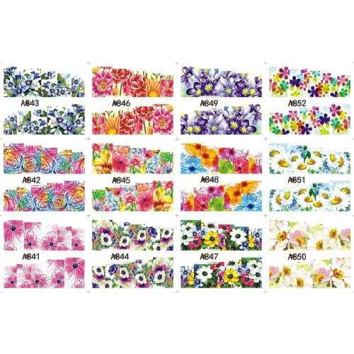 1pc Nail Stickers Set Floral/Christmas/Animal/Cartoon Nail Art Water Transfer Decals Flower Tattoos 16*25.5cm DIY Decor Stickers