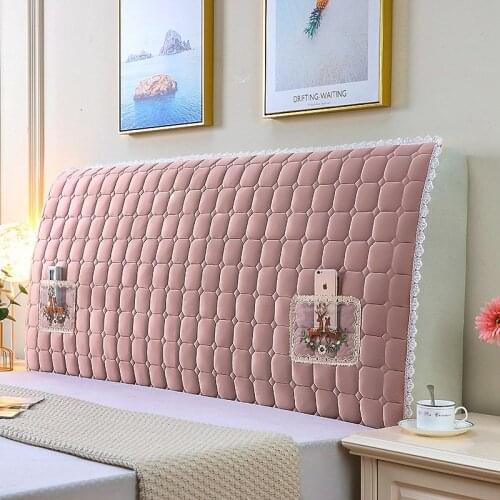 Solid All-inclusive Headboard Cover Soft Velvet Quilted Bed Head Cover Thicken Headboard Cover Bed Head Back Dust Protector