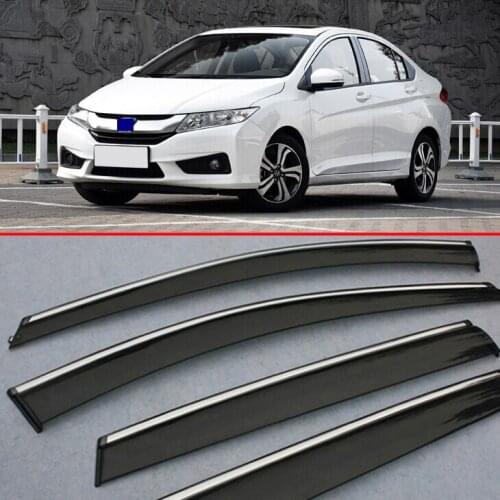 Plastic Exterior Visor Vent Shades Window Sun Rain Guard Deflector For Honda CITY 2015 2016 2017