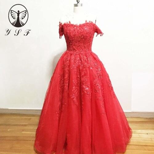 Arabian Design Vestidos De Formature Off the Shoulder Sweetheart Appliqued Sequin Lace Pleated A Line Prom Dresses 2019