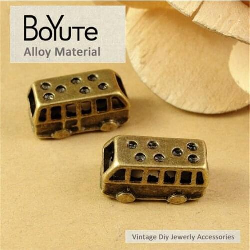 BoYuTe (60 Pieces/Lot) 19*8*10MM Zinc Alloy Antique Bronze Plated Bus Pendant Charms for Jewelry Making Diy Accessories Necklace